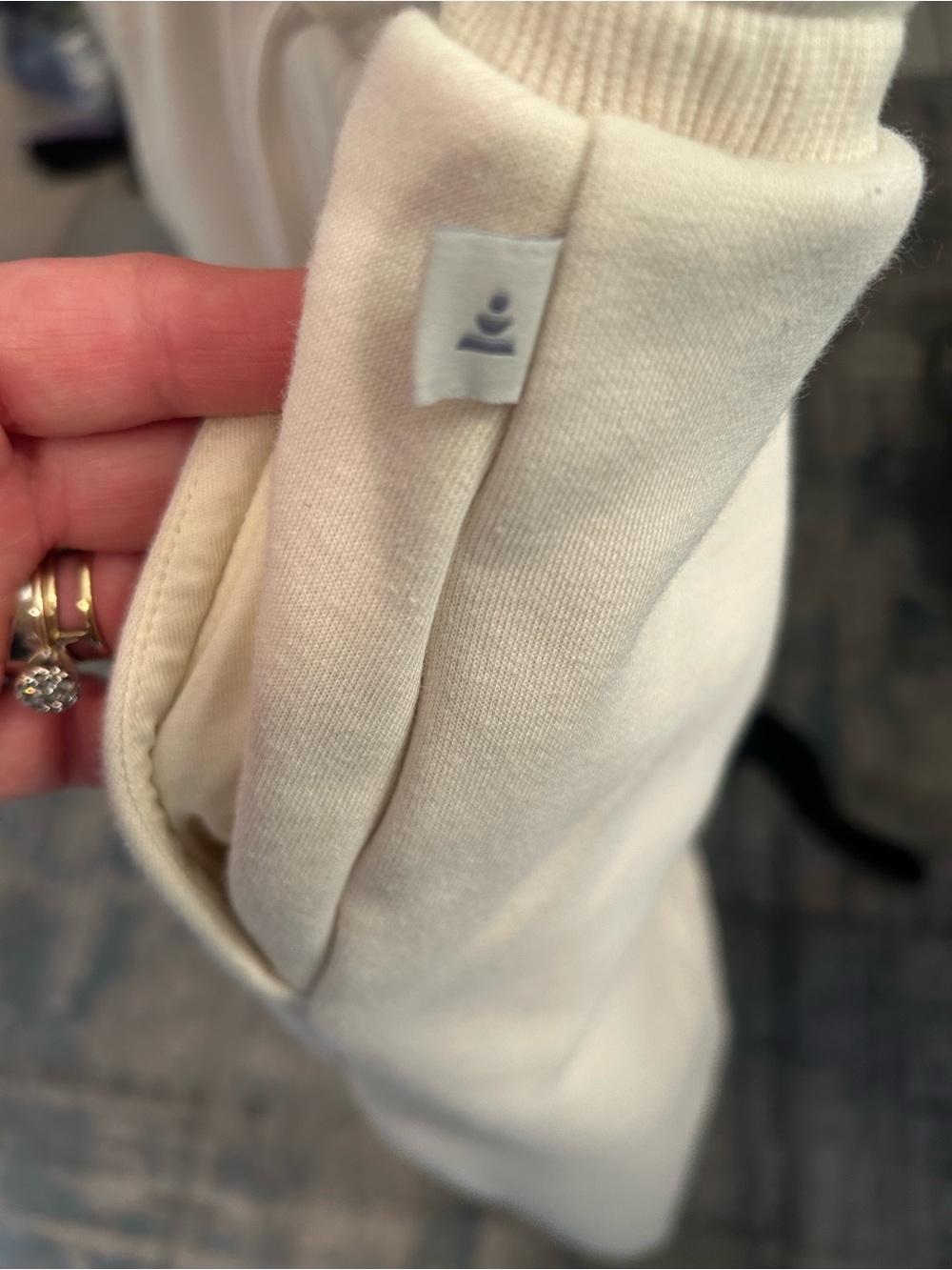 Haven Well Within Relaxed Hoodie & Jogger Set Cream Cozy fleece interior Sz Med - Picture 5 of 11